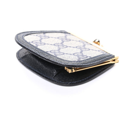 Gucci GG Supreme Monogram Coin Purse Beige Blue 9 of 9