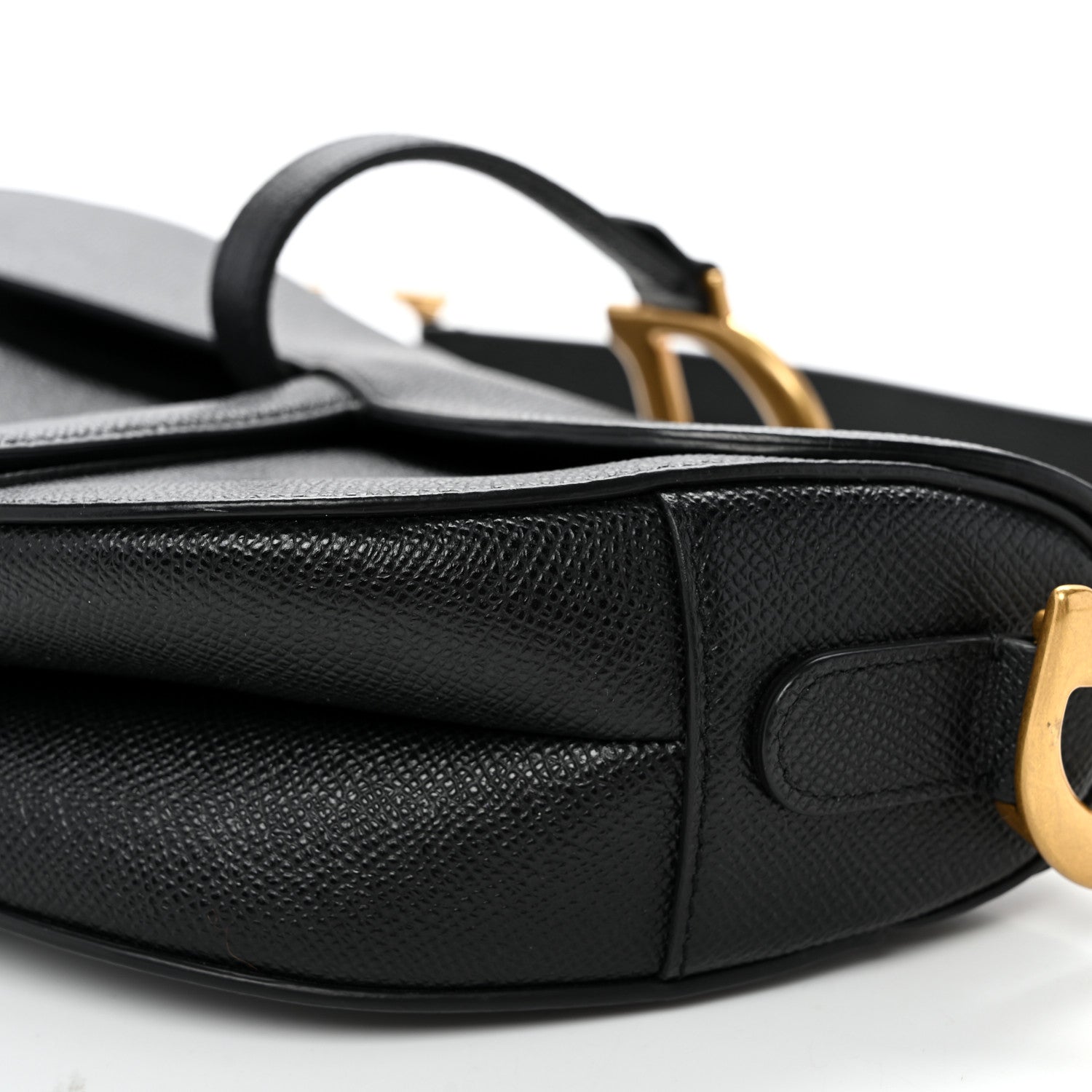 Christian Dior Grained Calfskin Saddle Bag Black 10 of 11
