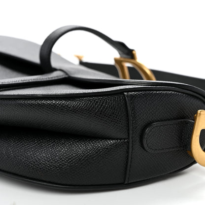 Christian Dior Grained Calfskin Saddle Bag Black 10 of 11