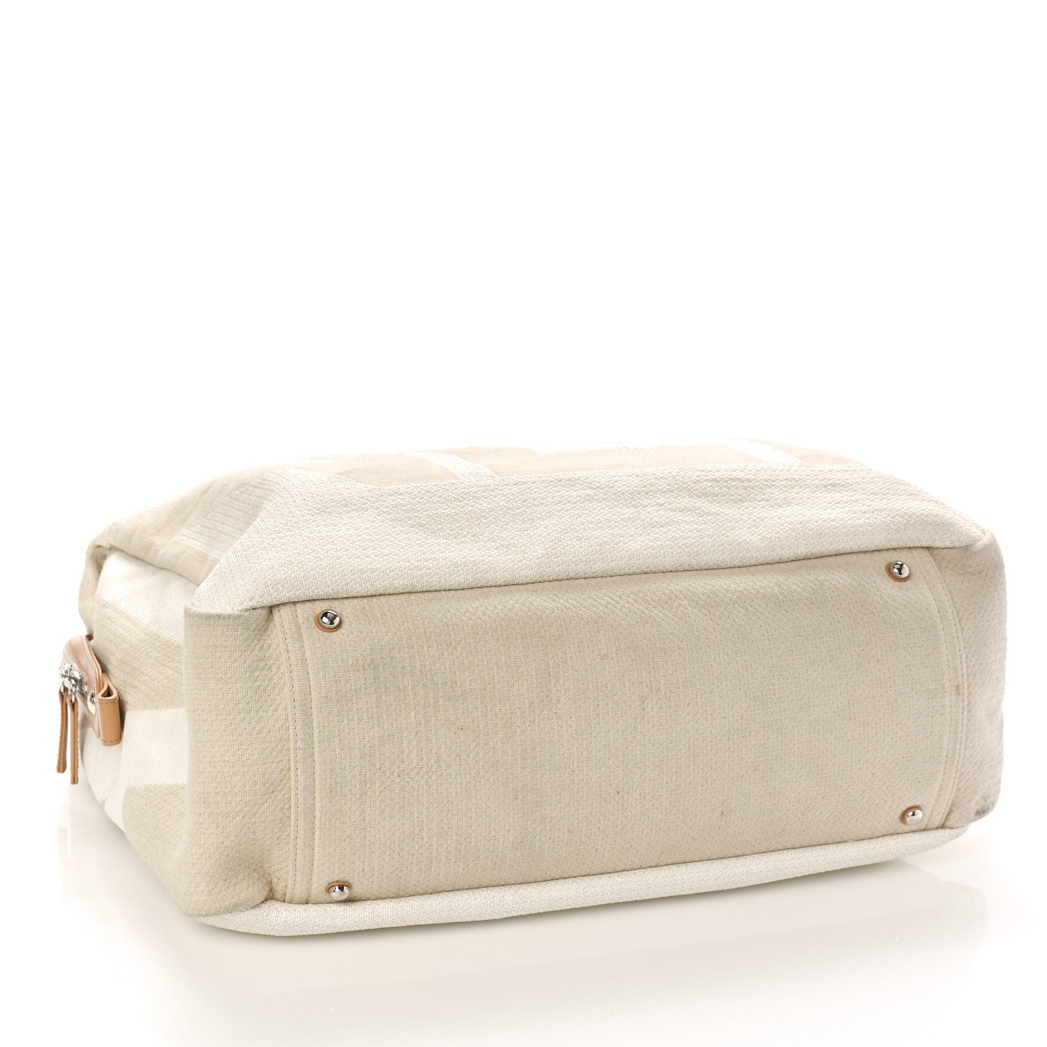 Chanel Canvas Maxi Bowling Bag White Beige 4 of 12