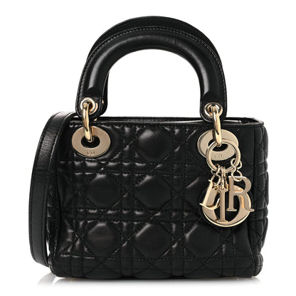 Christian Dior Lambskin Cannage Mini Lady Dior Black 1 of 13