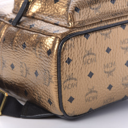 MCM Metallic Visetos Small Stark Backpack Gold 5 of 8