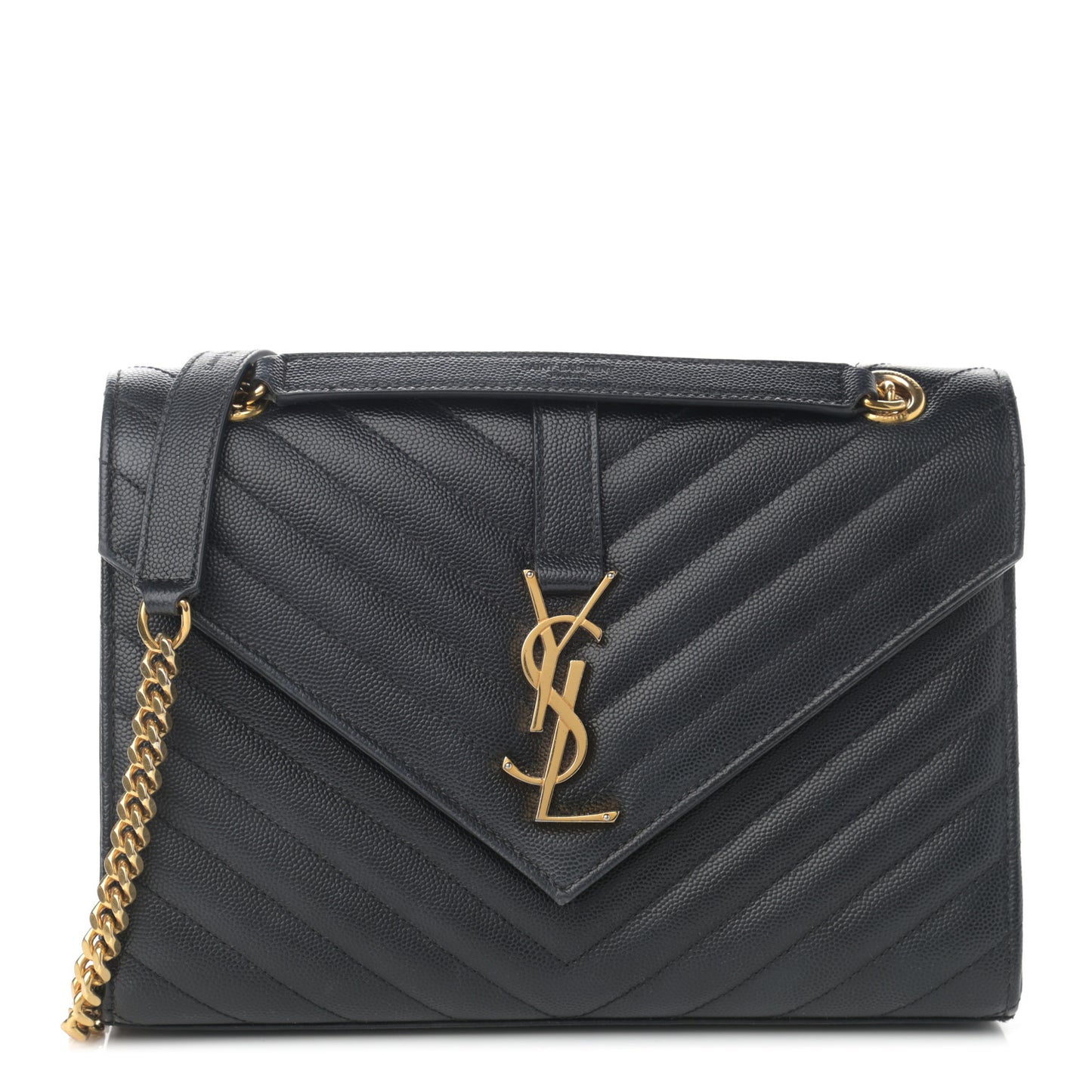 Grain De Poudre Matelasse Chevron Medium Monogram Satchel Black