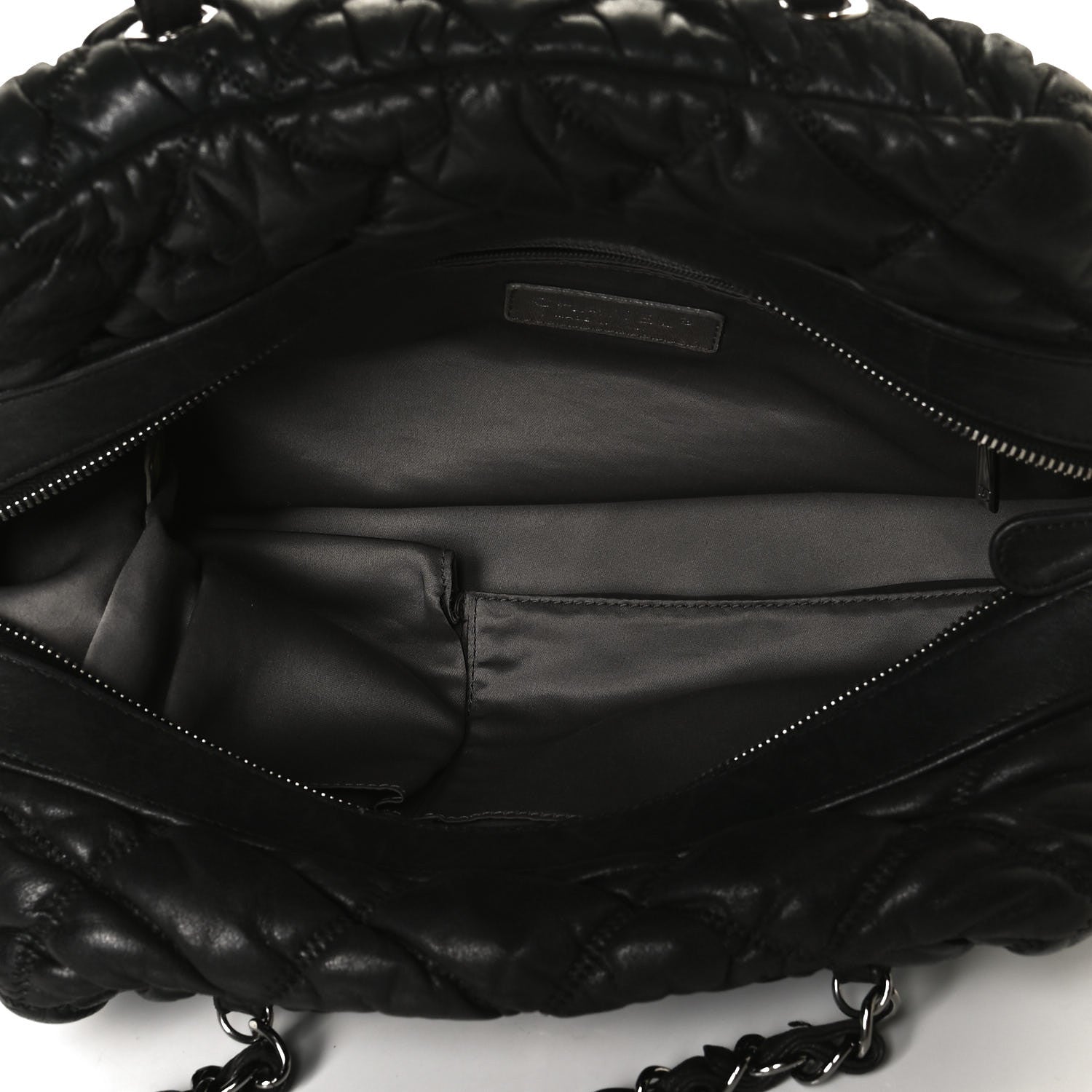 Chanel Calfskin Bubble Quilt Bowler Black 9 of 27
