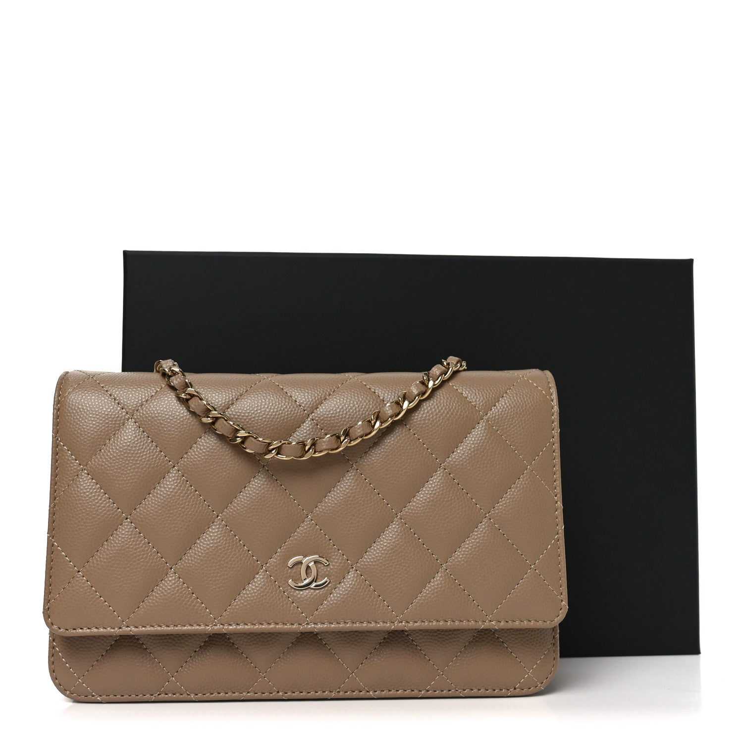 Chanel Caviar Quilted Wallet on Chain WOC Beige 12 of 12