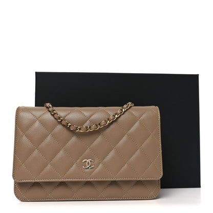 Chanel Caviar Quilted Wallet on Chain WOC Beige 12 of 12