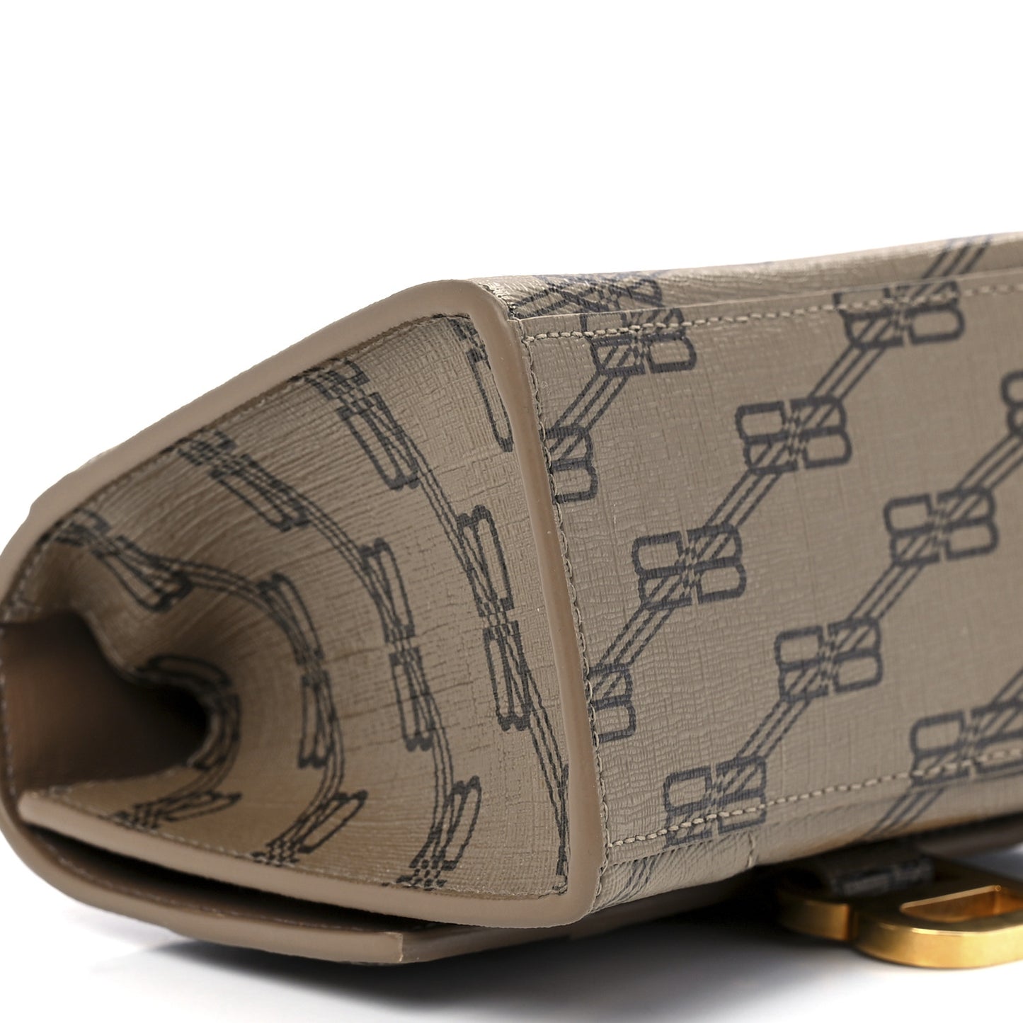 Coated Canvas BB Monogram Hourglass Top Handle Bag XS Beige Brown