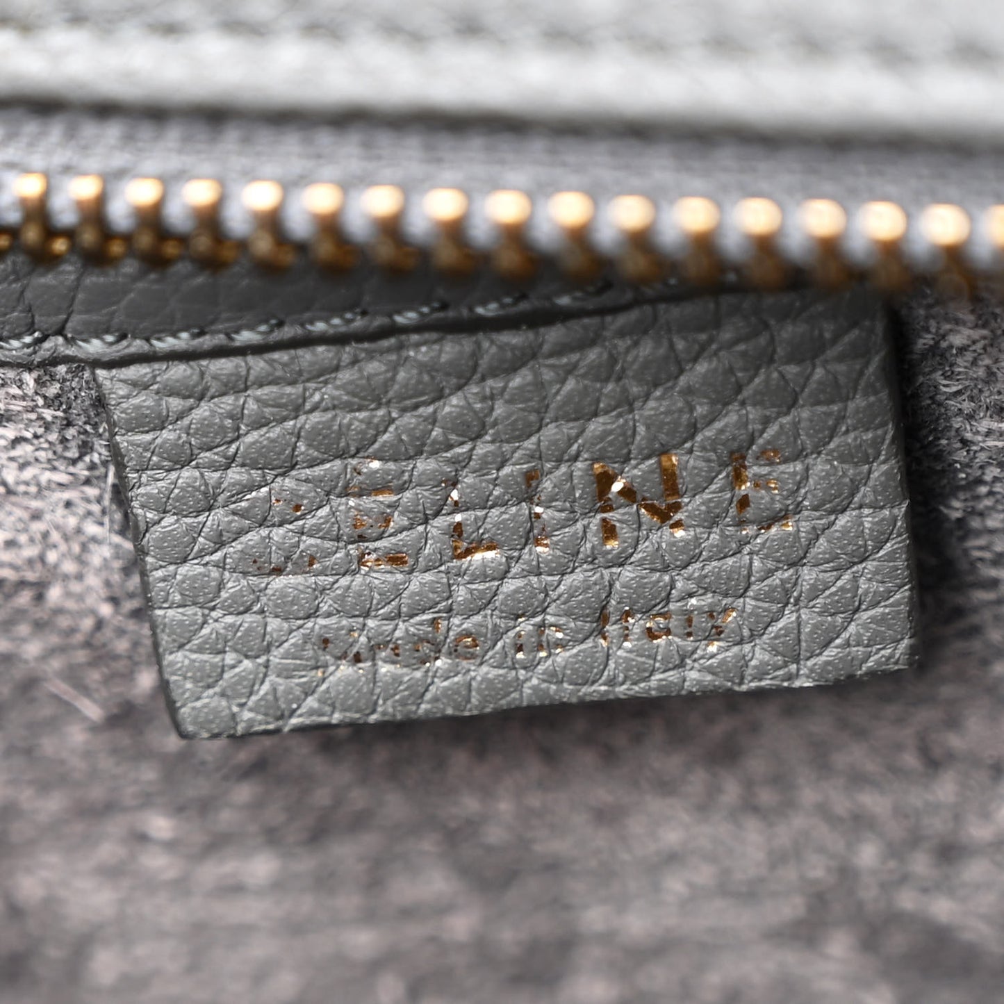 Drummed Calfskin Nano Luggage Kohl