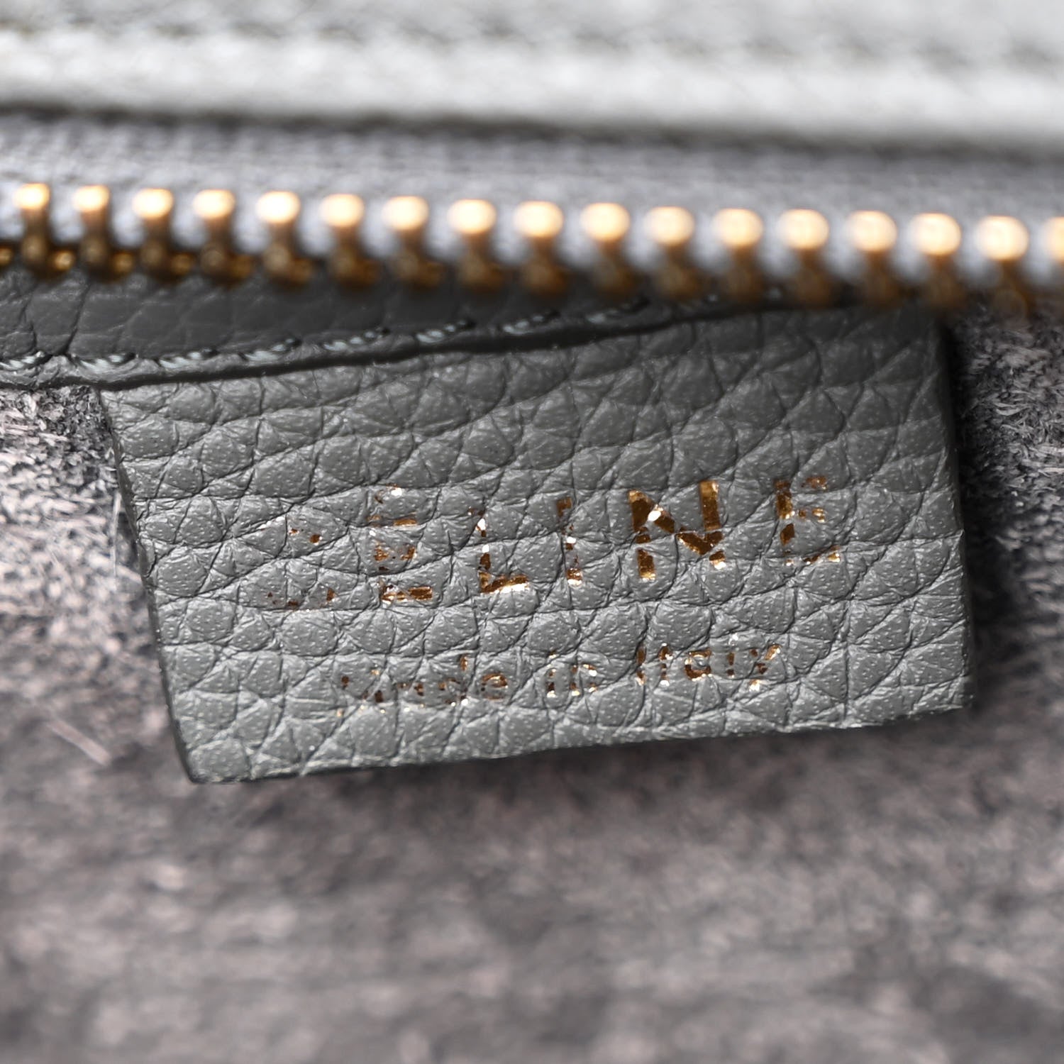 Celine Drummed Calfskin Nano Luggage Kohl 6 of 14