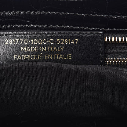 Balenciaga Calfskin Crocodile Embossed Giant 12 Gold Hardware City Black 7 of 9