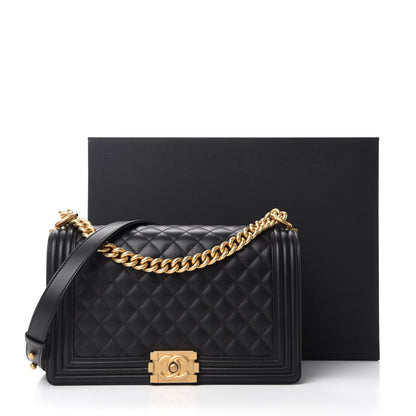 Chanel Calfskin Quilted New Medium Boy Flap Black 11 of 11