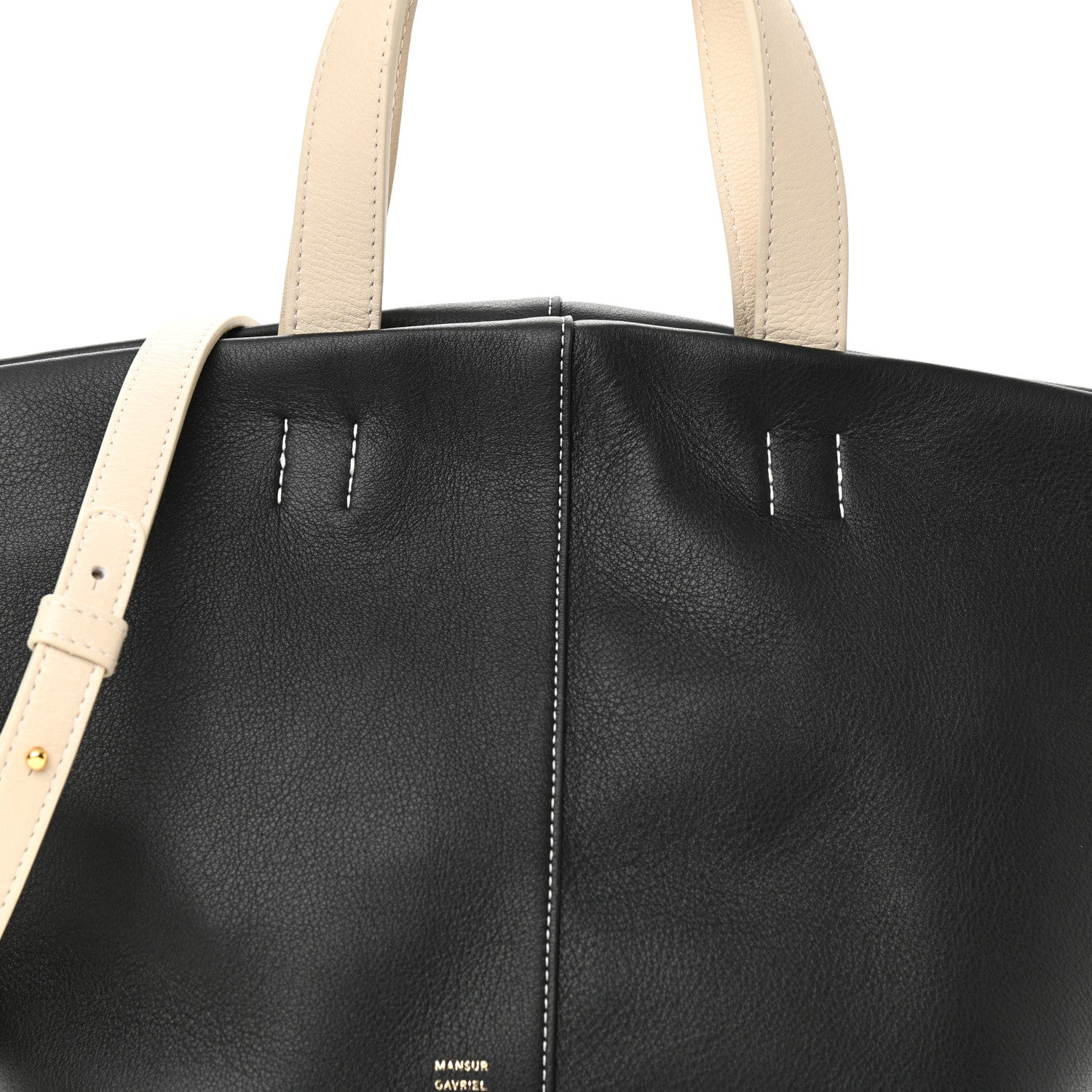 Mansur Gavriel Calfskin Mini Tulipano Bag Black White 6 of 7