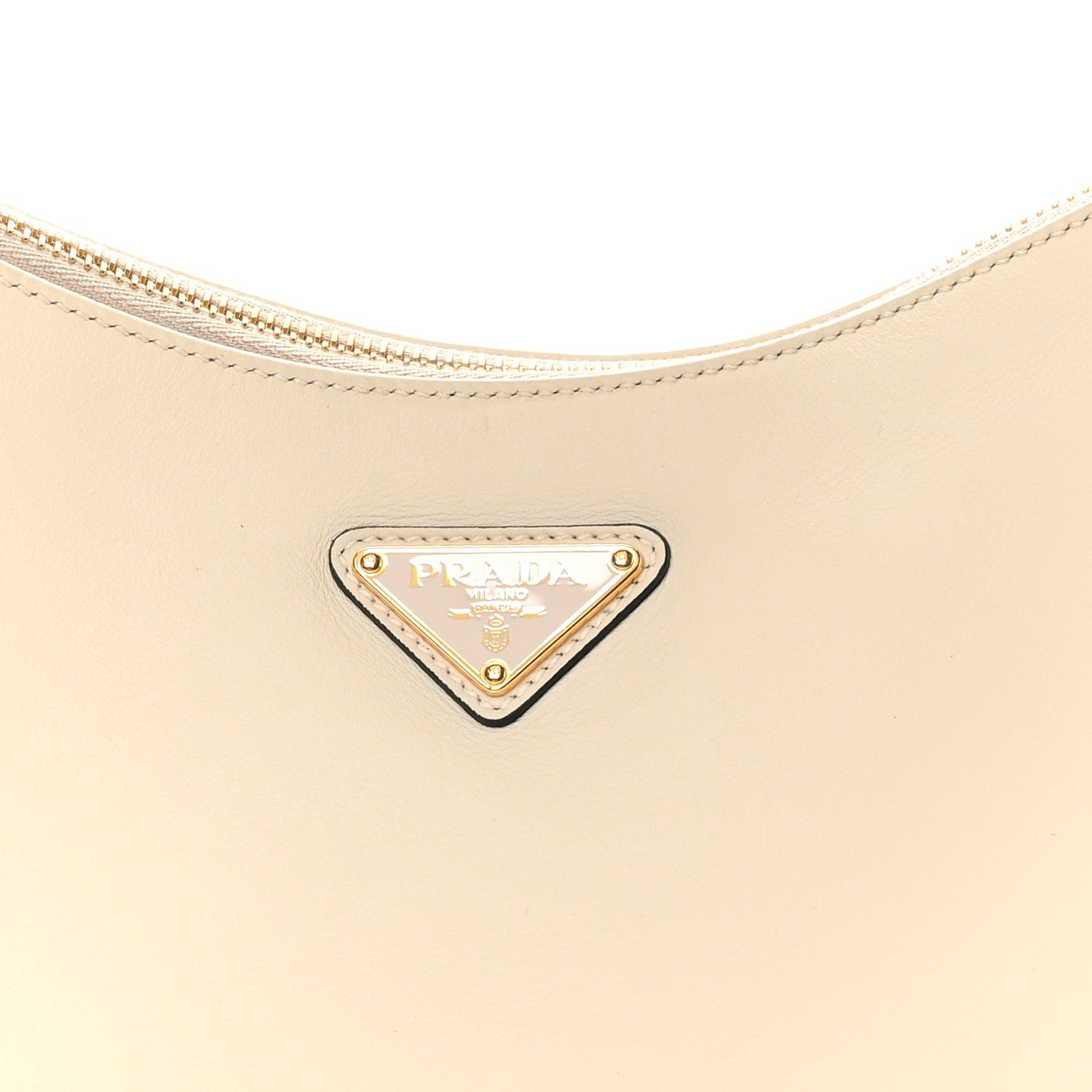 Prada Soft Calfskin Medium Aimée Shoulder Bag White 7 of 9