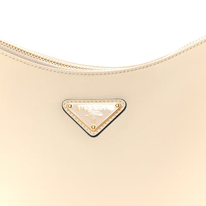 Prada Soft Calfskin Medium Aimée Shoulder Bag White 7 of 9