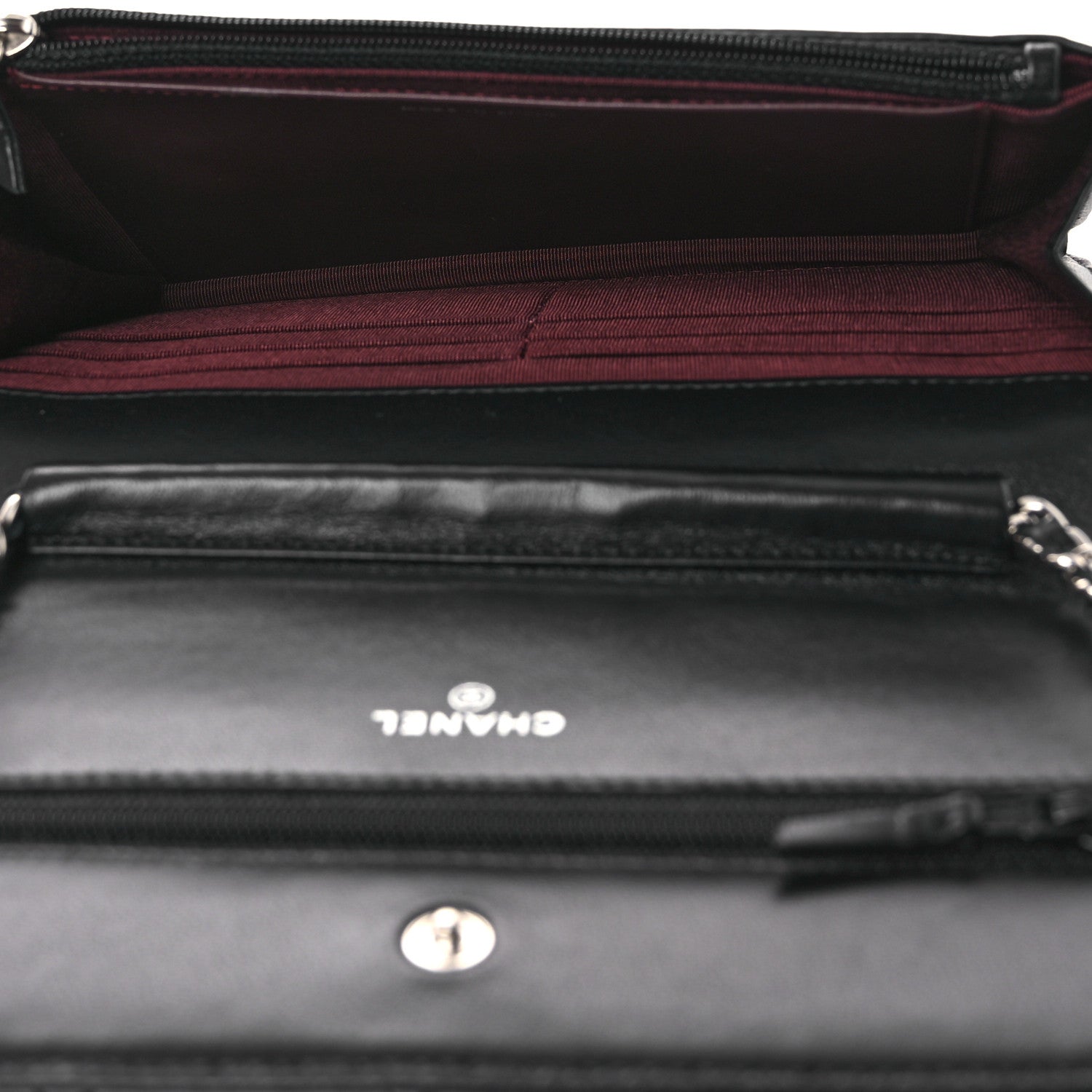 Chanel Lambskin Quilted Wallet On Chain WOC Black 5 of 11