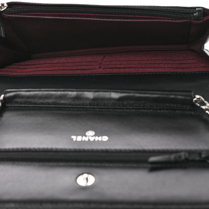 Chanel Lambskin Quilted Wallet On Chain WOC Black 5 of 11