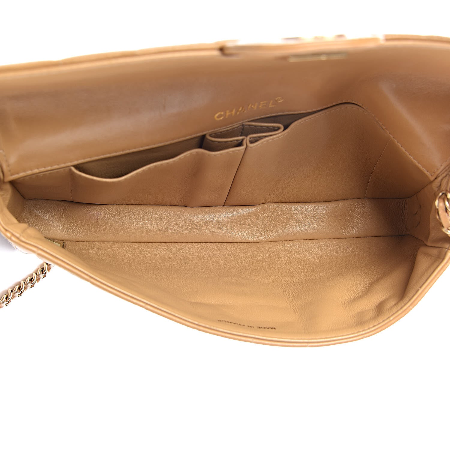 Chanel Lambskin East West Chocolate Bar Flap Beige 10 of 12