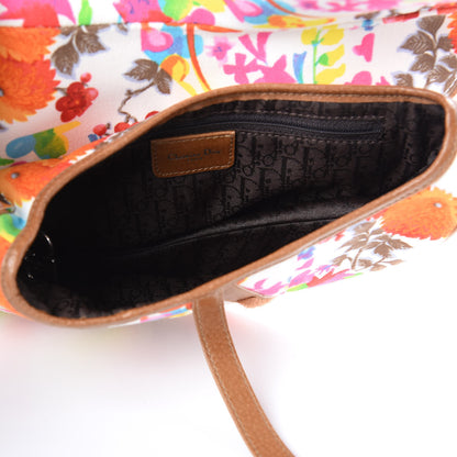 Christian Dior Canvas Floral Saddle Bag 5 of 10