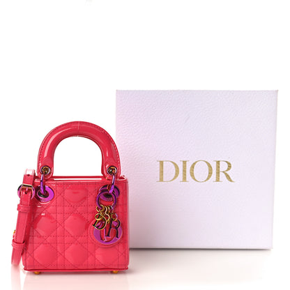 Christian Dior Patent Cannage Micro Lady Dior Pink 10 of 10