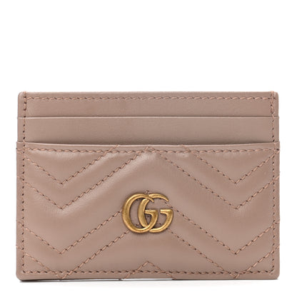 Gucci Calfskin Matelasse GG Marmont Card Holder Porcelain Rose 1 of 6