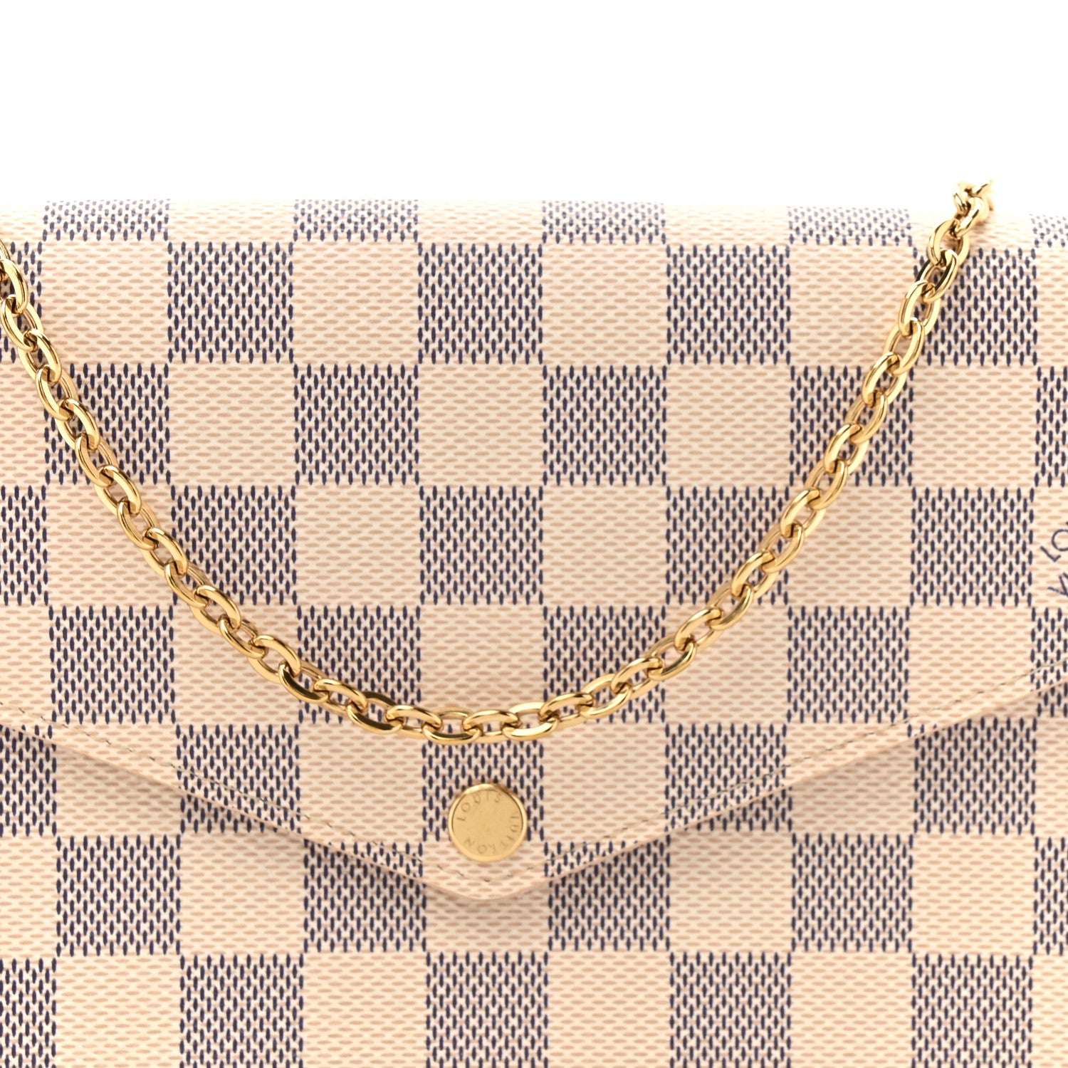 Louis Vuitton Damier Azur Pochette Felicie Chain Wallet Rose Ballerine 11 of 18