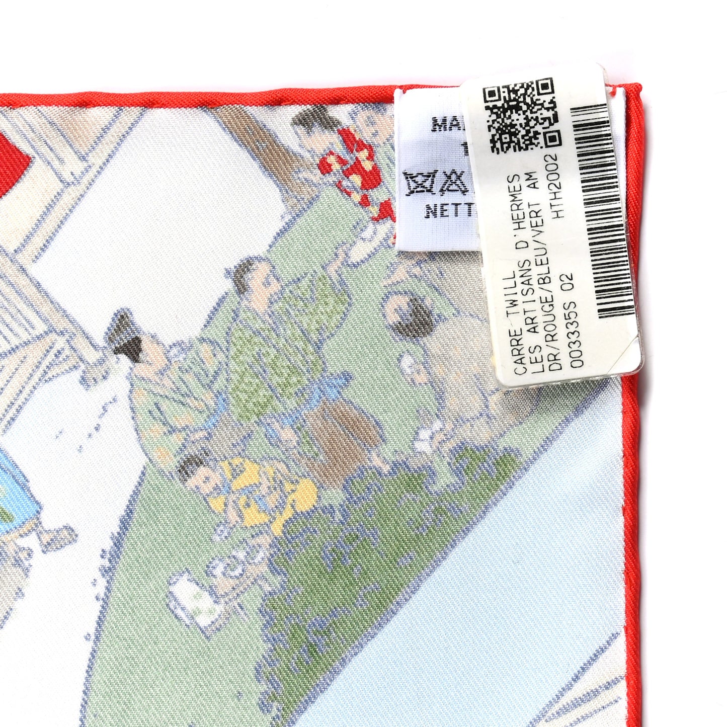 Silk Les Artisans D'Hermes Scarf 90 Rouge Bleu Vert