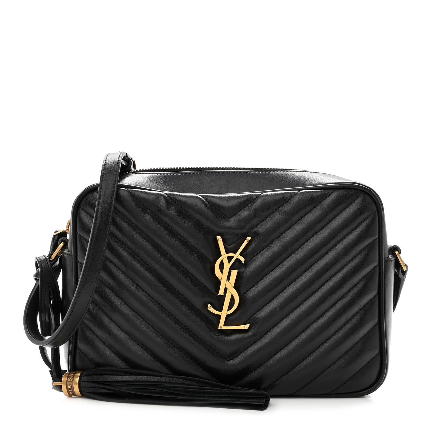 Saint Laurent Calfskin Matelasse Monogram Lou Camera Bag Black 1 of 9