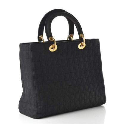 Christian Dior Nylon Cannage Large Lady Dior Black 3 of 9