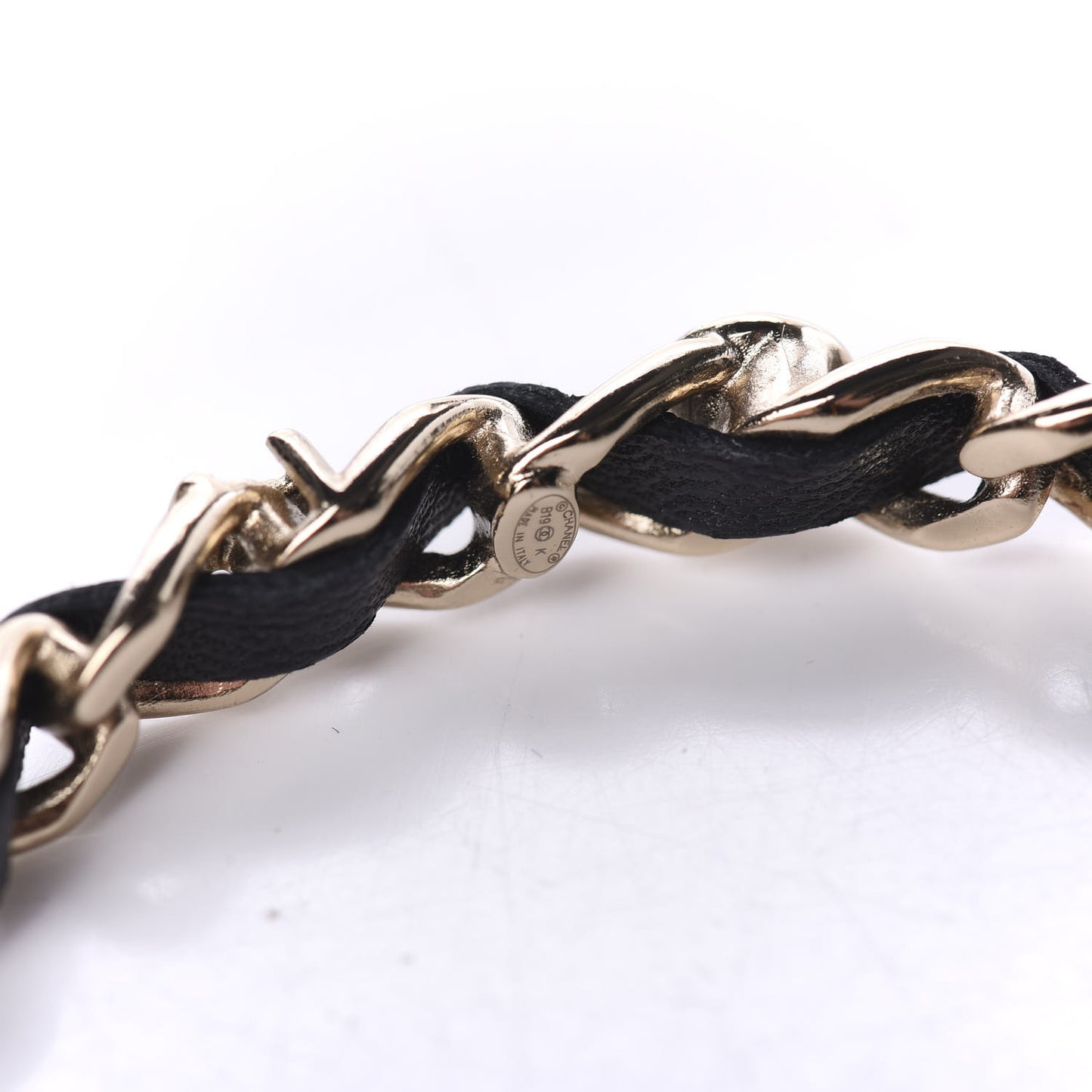 Lambskin Pearl More Is More CC Chain Hoop Earrings Gold Black