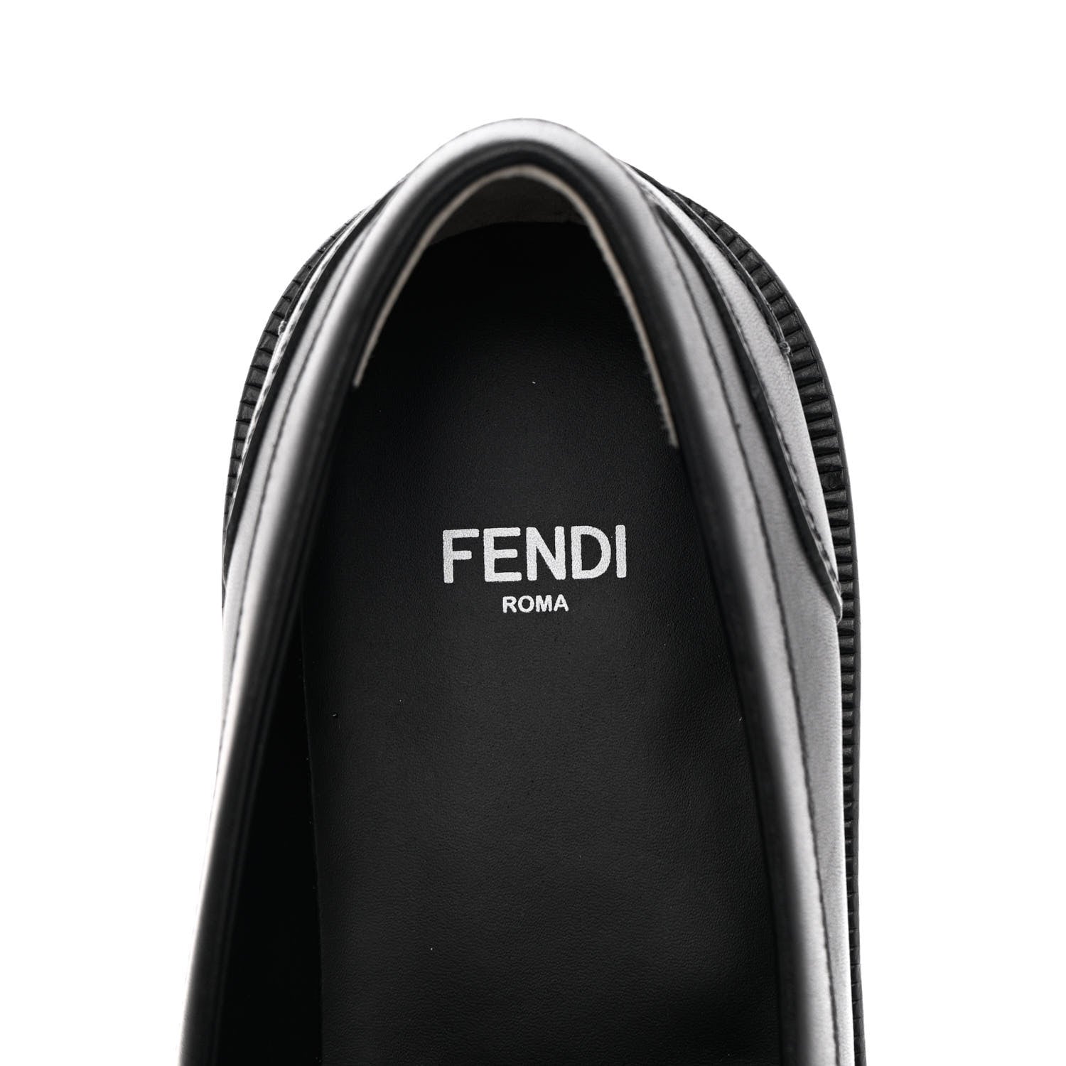 Fendi Calfskin Karligraphy Loafers 37 Black 6 of 13