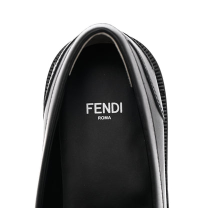 Fendi Calfskin Karligraphy Loafers 37 Black 6 of 13