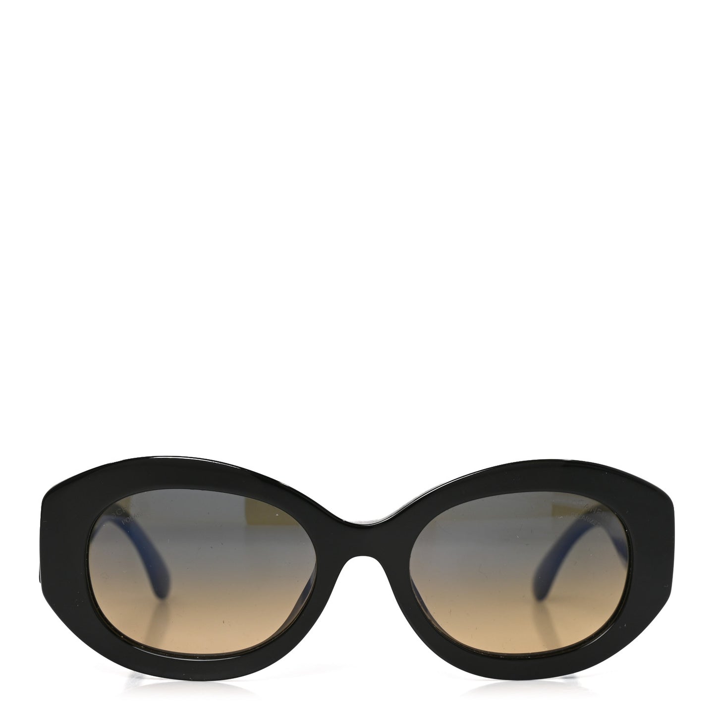 Acetate Nyon Oval CC Sunglasses 5528-A Black