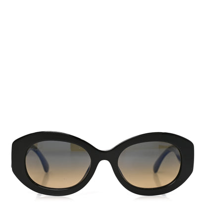 Chanel Acetate Nyon Oval CC Sunglasses 5528-A Black 2 of 7