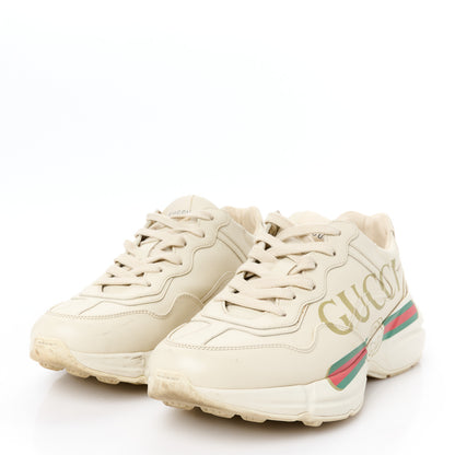 Gucci Calfskin Logo Womens Rhyton Sneakers 38.5 Ivory 4 of 11