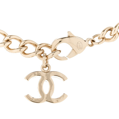 Chanel Metal Enamel Long Logo Necklace Gold Black 5 of 6