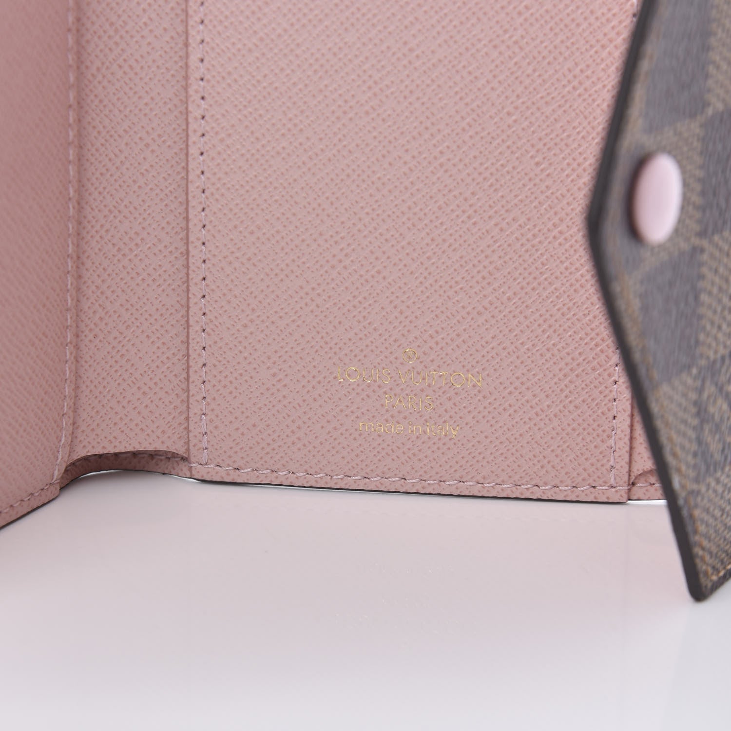 Louis Vuitton Damier Ebene Victorine Wallet Rose Ballerine 8 of 9
