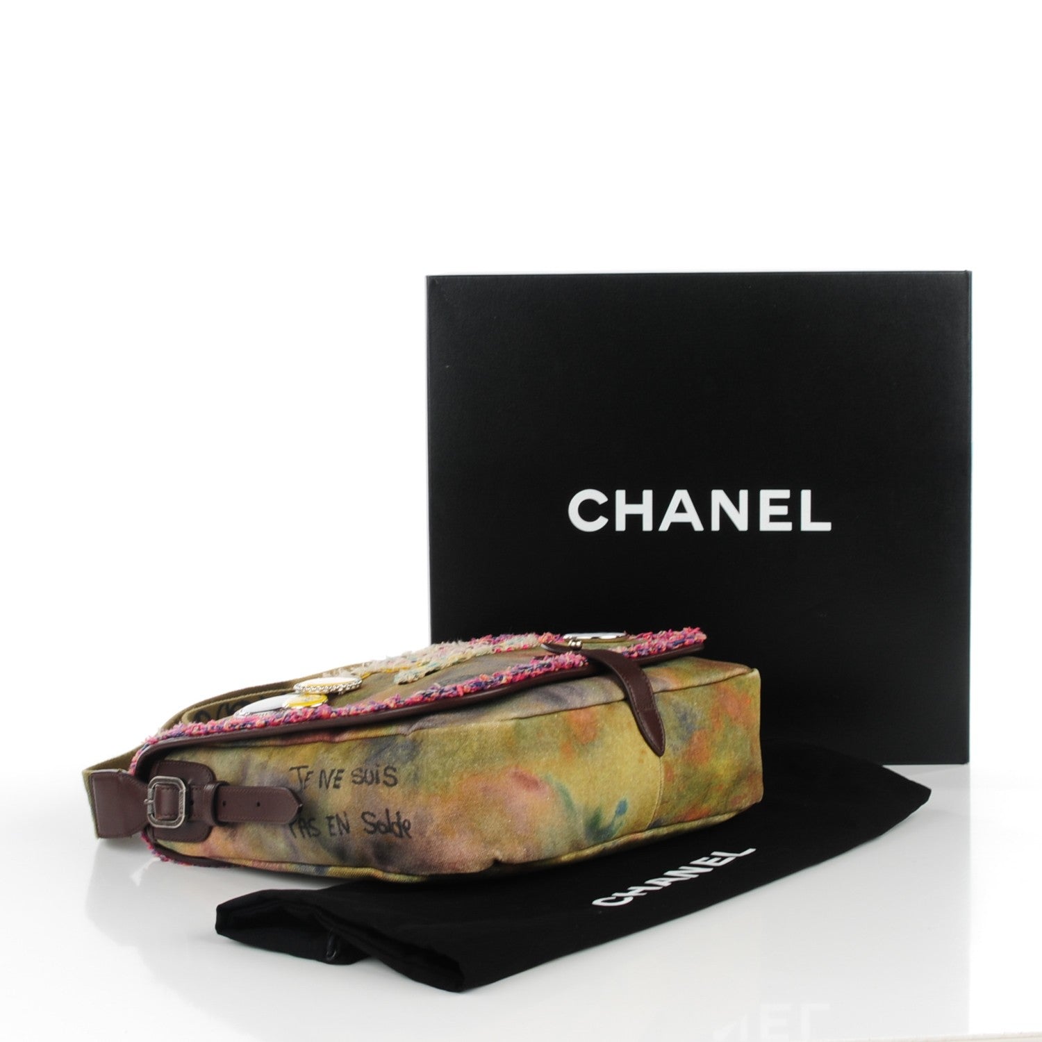 Chanel Washed Toile Graffiti On The Pavements Messenger Khaki Multicolor 4 of 7