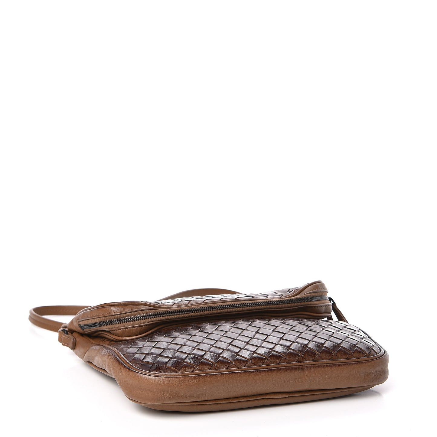 Nappa Intrecciato Ombre Crossbody Flap Chene