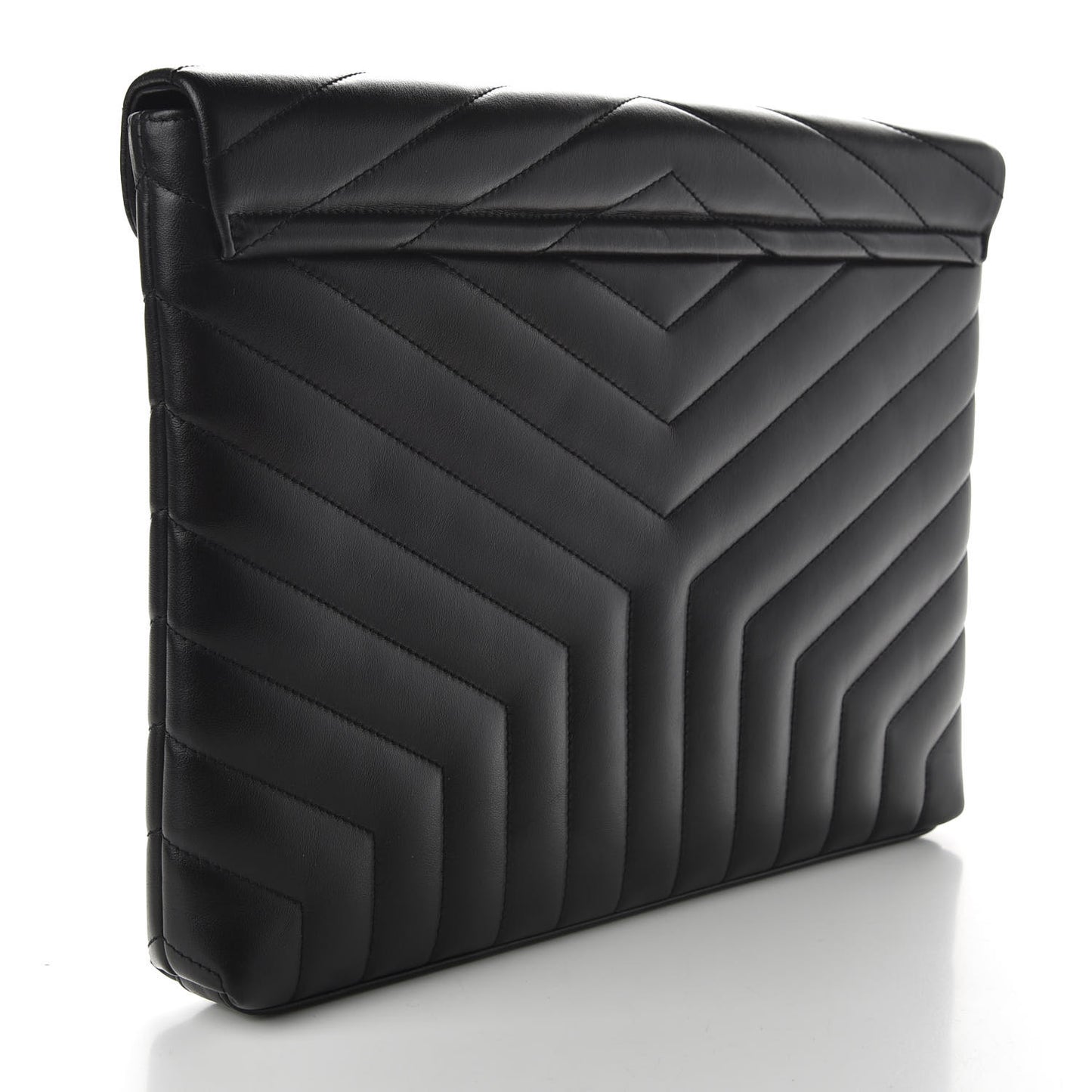 Calfskin Y Quilted Monogram Loulou Document Holder Black
