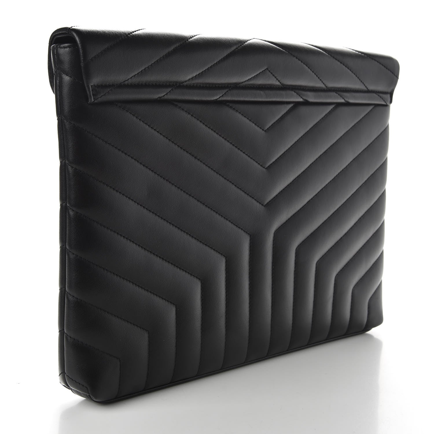 Saint Laurent Calfskin Y Quilted Monogram Loulou Document Holder Black 3 of 7