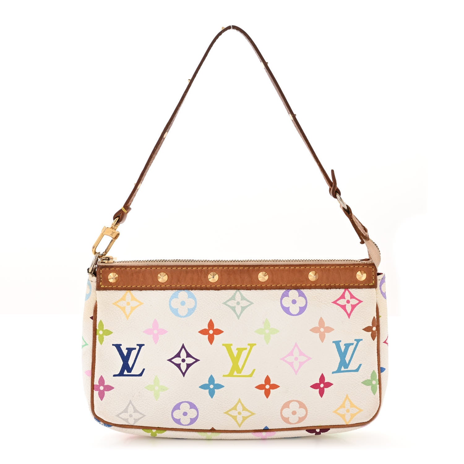 Louis Vuitton Monogram Multicolor Pochette Accessories White 1 of 10
