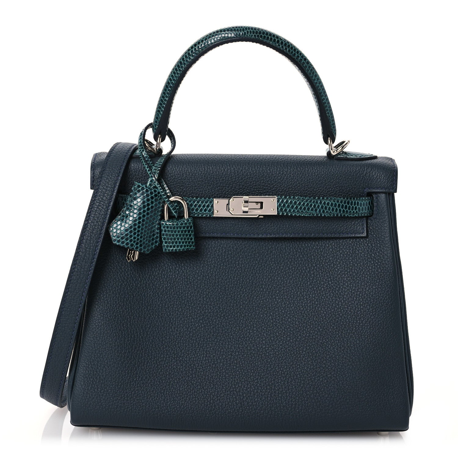 Hermes Togo Lizard Kelly Retourne Touch 25 Vert Rousseau 1 of 16
