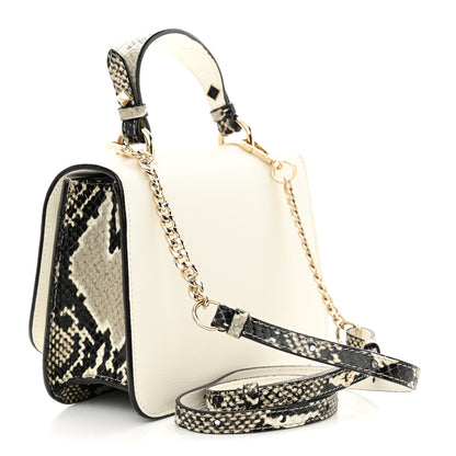 Jimmy Choo Calfskin Snakeskin Embossed Varenne Top Handle Bag White 3 of 12