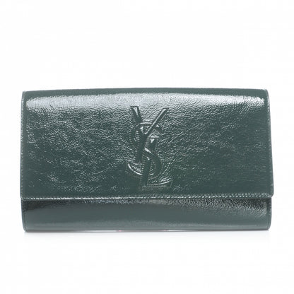 Saint Laurent Patent Large Belle de Jour Clutch Green 1 of 8