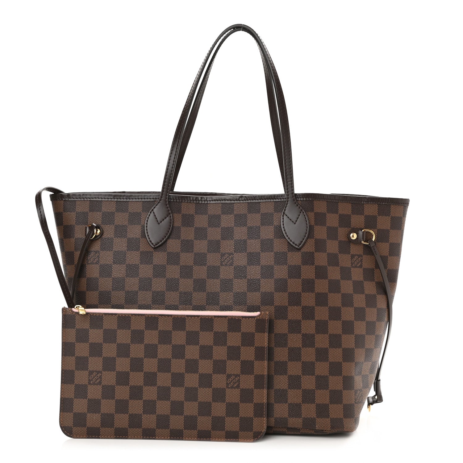 Louis Vuitton Damier Ebene Neo Neverfull MM Rose Ballerine 1 of 9