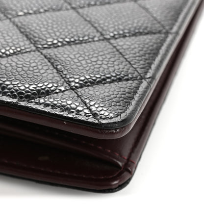 Chanel Caviar Quilted Yen Wallet Black 11 of 12
