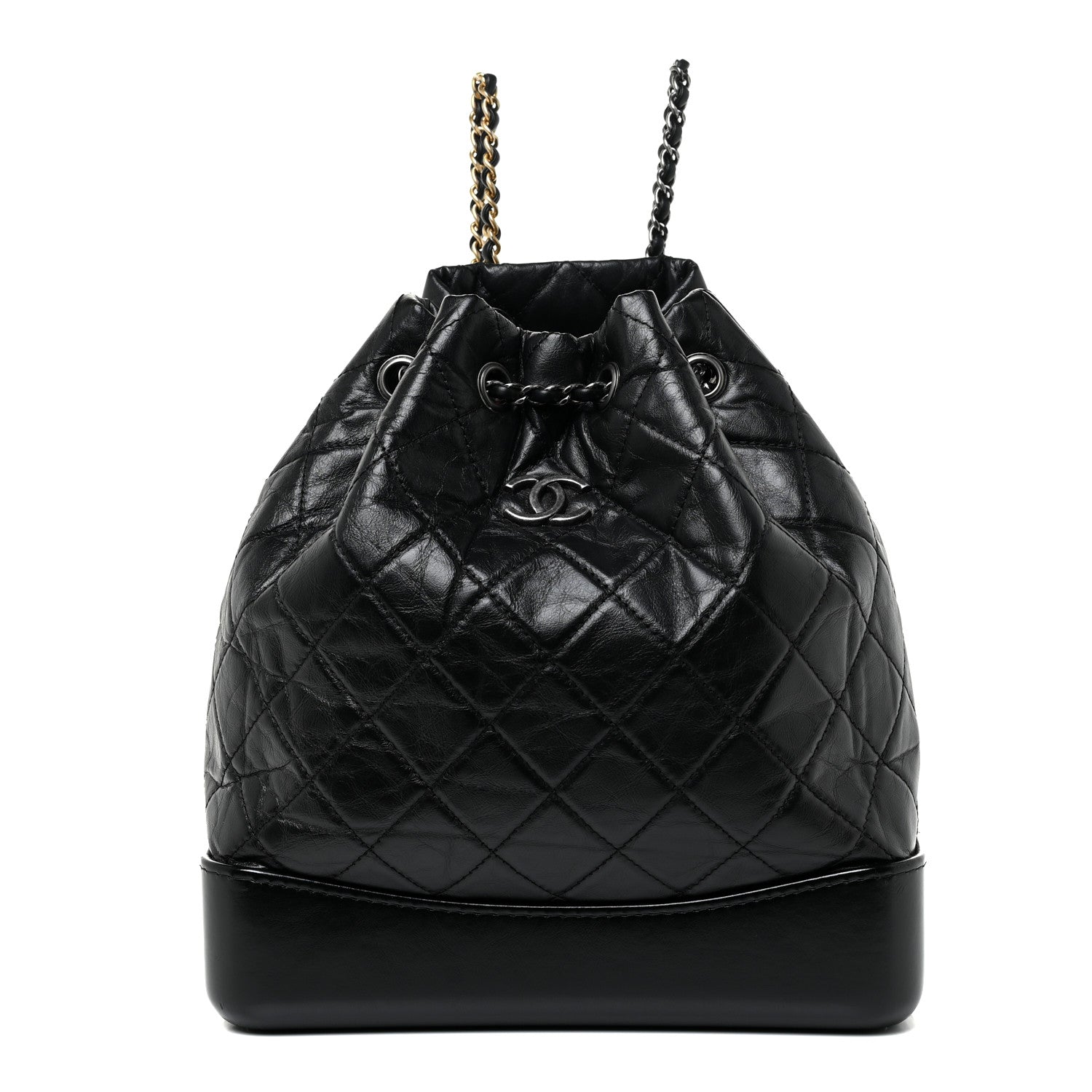 Chanel Aged Calfskin Quilted Gabrielle Backpack Black 1 of 12