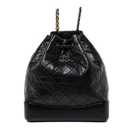 Chanel Aged Calfskin Quilted Gabrielle Backpack Black 1 of 12