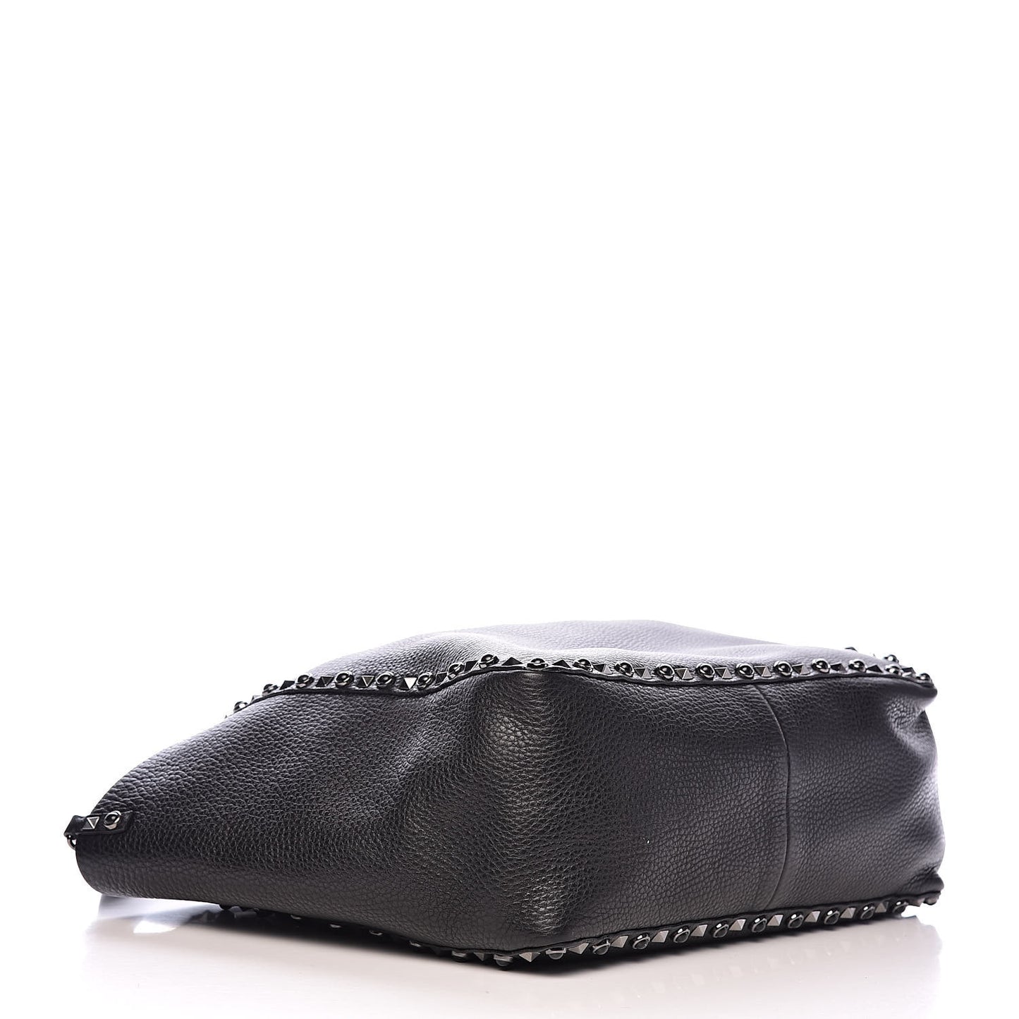 Stampa Alce Calfskin Medium Guitar Strap Rockstud Rolling Reversible Tote Black