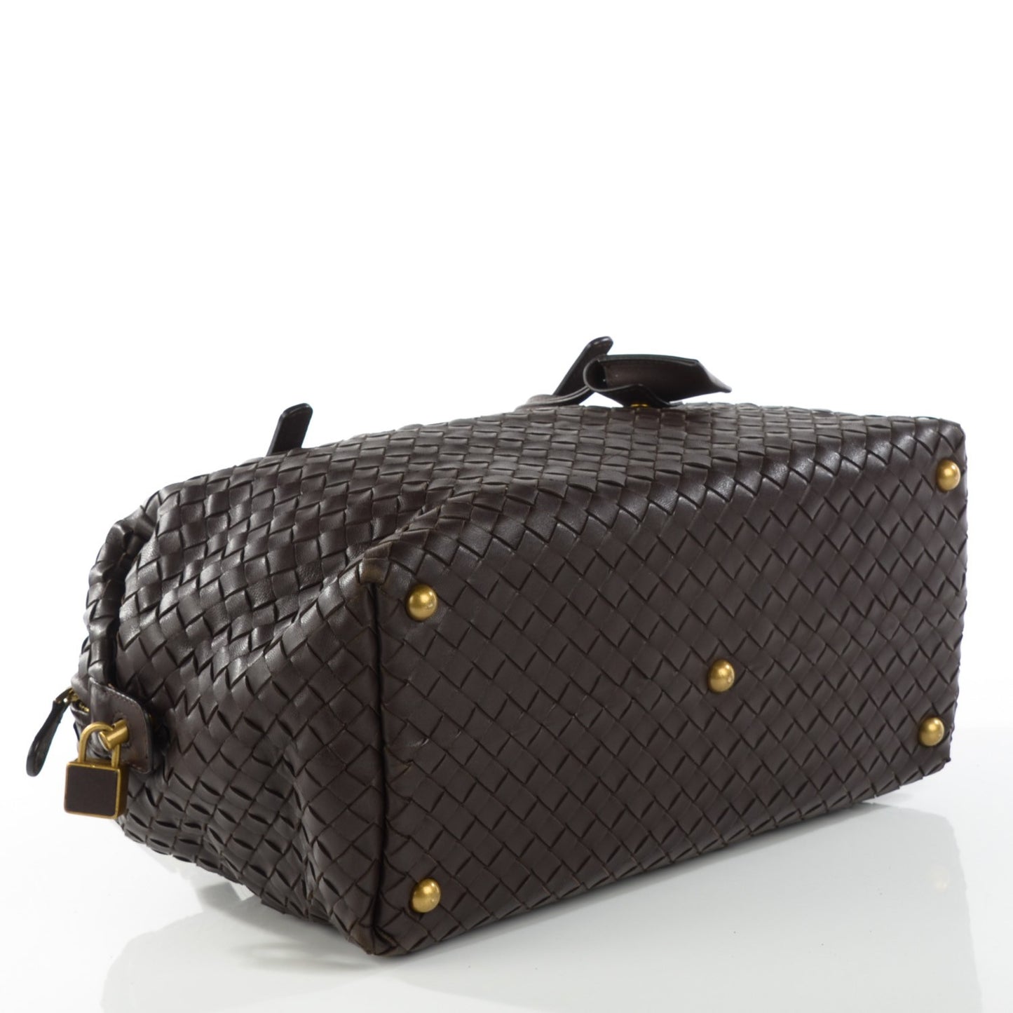 Nappa Intrecciato Shoulder Bag Ebano